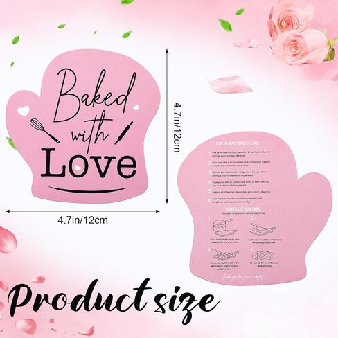 200 قطعة من بطاقة تعليمات العناية بالكعك، بطاقات كعكة الأعمال الصغيرة لصناديق متجر الكيك، مجموعة أدوات الخبز الاحترافية، كيفية حمل وتخزين تعليمات الكيك (قفازات الخبز) in Saudi Arabia