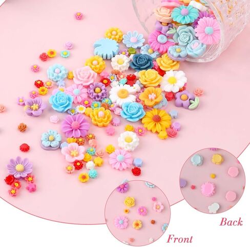 150 قطعة من simarro سحر زهرة الراتنج الصغيرة، كبوشن راتنج مسطح على شكل زهور الأقحوان ألوان مختلطة سحر زهرة الأقحوان من الراتنج الوحل لإكسسوارات الشعر اليدوية اليدوية in Kuwait