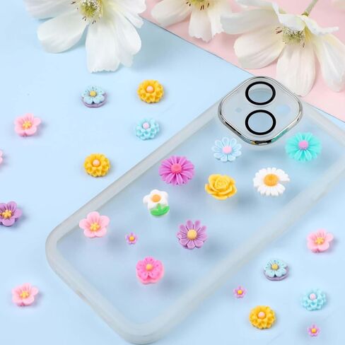 150 قطعة من simarro سحر زهرة الراتنج الصغيرة، كبوشن راتنج مسطح على شكل زهور الأقحوان ألوان مختلطة سحر زهرة الأقحوان من الراتنج الوحل لإكسسوارات الشعر اليدوية اليدوية in Kuwait