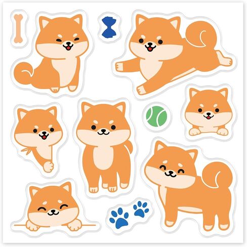 GLOBLELAND Dogs Clear Stamps for DIY Scrapbooking Shiba Inu Silicone Clear Stamp Seals Transparent Stamps for Cards Making Photo Album Journal Home Decoration in Saudi Arabia