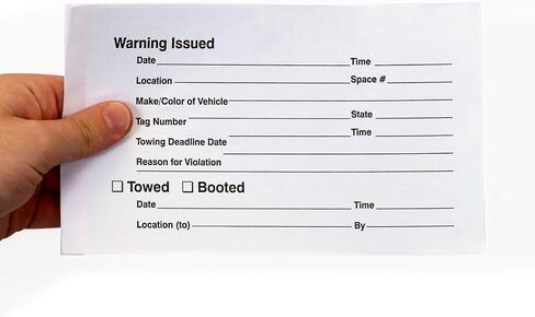 SmartSign Bilingual Parking Violation Stickers | Pack of 50 Labels with Permanent Adhesive, 5 x 8 inch, Vehicle Illegally Parked Sticker, Hard to Remove Write-On Tickets, Fluorescent Orange in Saudi Arabia