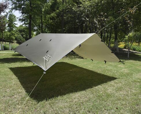 Gold Armour Rainfly Tarp Hammock, Premium 14.7ft/12ft/10ft/8ft Rain Fly Cover, Waterproof Ultralight Camping Shelter Canopy, Survival Equipment Gear Tent Accessories (Camouflage 10ft x 10ft) in Kuwait
