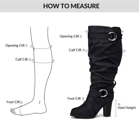 mysoft Women's Wide/Extra Wide Calf Knee High Boots Fashion Chunky Block Heel Pull On Winter Boots with Side Zippers in Kuwait