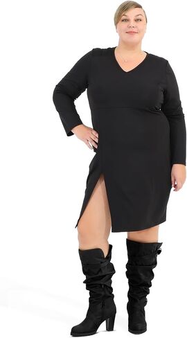 mysoft Women's Wide/Extra Wide Calf Knee High Boots Fashion Chunky Block Heel Pull On Winter Boots with Side Zippers in Kuwait