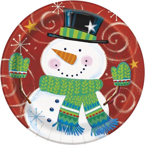 Unique Frosty Fun Snowman Honeycomb Decorations - 7" (4 Count) - Multicolor, Perfect for Holiday Season Festivities in Saudi Arabia