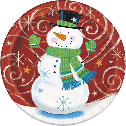 Unique Frosty Fun Snowman Honeycomb Decorations - 7" (4 Count) - Multicolor, Perfect for Holiday Season Festivities in Saudi Arabia