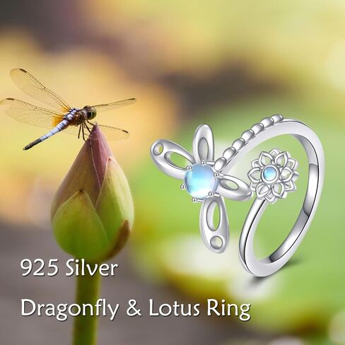 TIGER RIDER Sterling Silver Rings for Women Sunflower Bee Rings Turquoise Tree of Life Rings Daisy Anxiety Rings Dragonfly Ring Christmas Jewelry Birthday Mothers Day Gifts for Mom Size 7#8 in Saudi Arabia