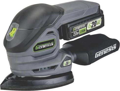 Genesis GPS2303 1/4 Sheet Palm Sander with Palm Grip, Dust-Protected Switch, Dust Bag, and Sandpaper Assortment in Saudi Arabia
