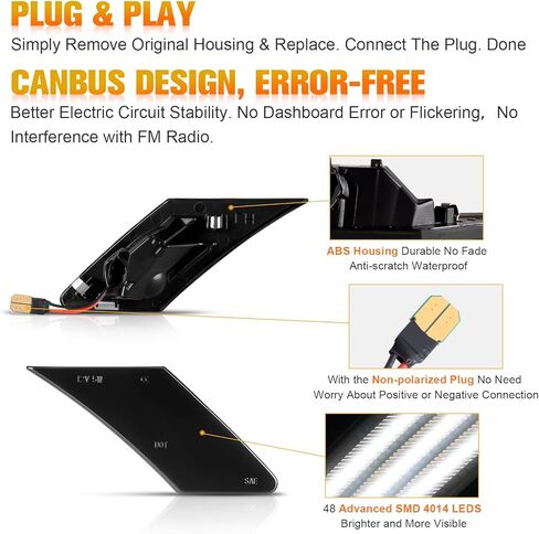 مصباح إشارة وامض LED للحاجز الأمامي متوافق مع 2013-2020 Subaru BRZ Scion FRS T-oyota FT86 استبدال مصباح Sidemarker الأبيض وعدسة دخان بيضاء LED قطعتين in Kuwait