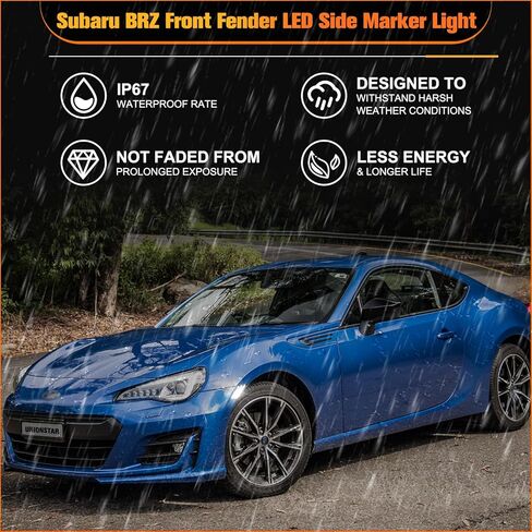 مصباح إشارة وامض LED للحاجز الأمامي متوافق مع 2013-2020 Subaru BRZ Scion FRS T-oyota FT86 استبدال مصباح Sidemarker الأبيض وعدسة دخان بيضاء LED قطعتين in Kuwait