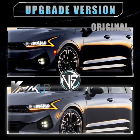 مصابيح LED جانبية أمامية لسيارة Kia K5 2021 2022 2023-up، K5 مصابيح جانبية للعدسة المدخنة، مصابيح إشارة الانعطاف LED من Kia Amber، استبدل OEM #921A1-L3000، 921A2-L3000، قطعتان in Kuwait