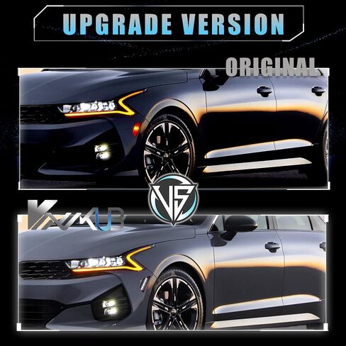 مصابيح LED جانبية أمامية لسيارة Kia K5 2021 2022 2023-up، K5 مصابيح جانبية للعدسة المدخنة، مصابيح إشارة الانعطاف LED من Kia Amber، استبدل OEM #921A1-L3000، 921A2-L3000، قطعتان in Kuwait