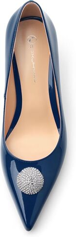 High Heels Pointed Toe Pumps for Women Rhinestone Closed Toe Stillettos Heels Dress Shoes 2.5" in Kuwait