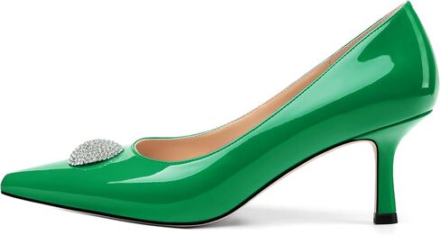 High Heels Pointed Toe Pumps for Women Rhinestone Closed Toe Stillettos Heels Dress Shoes 2.5" in Kuwait