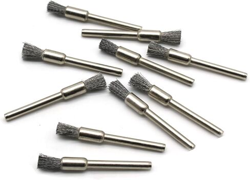TMAX 10p Nylon Plastic Bristle 3/4" Flat Wire Brush Wheel for Dremel & | 1/8" Shank Common Usage| Compatible With Dremel And Other Rotary Tool | Rust Removal, Corrosion & Surface Scrubbing in Kuwait