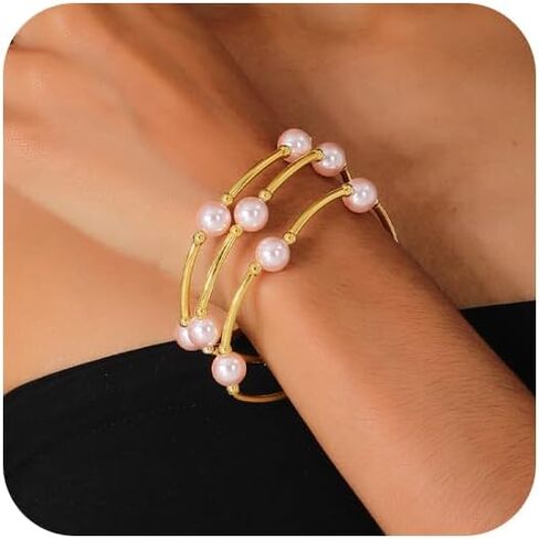 Pearl Blessing Bracelet for women Pearl Bracelet Stretch Bracelet Jewelry Set for Women Birthday Wedding Party in Kuwait