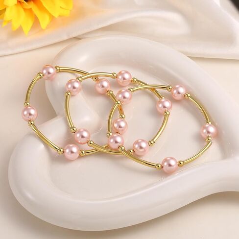 Pearl Blessing Bracelet for women Pearl Bracelet Stretch Bracelet Jewelry Set for Women Birthday Wedding Party in Kuwait