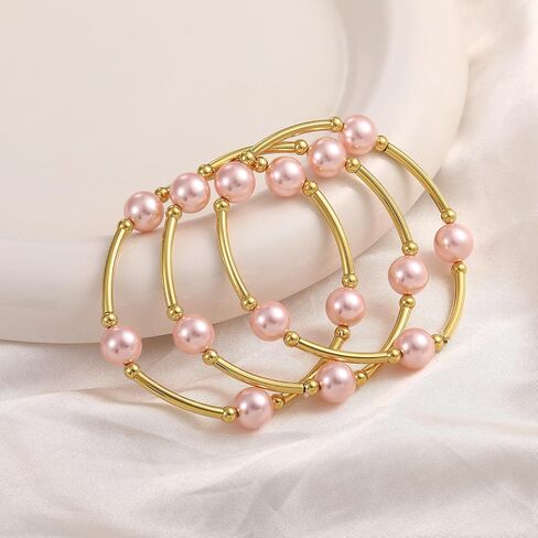 Pearl Blessing Bracelet for women Pearl Bracelet Stretch Bracelet Jewelry Set for Women Birthday Wedding Party in Kuwait