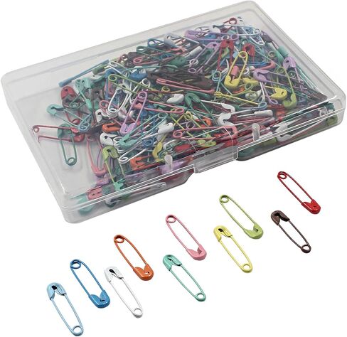 Murtenze 250Pcs Black Nickel-Plated Steel Safety Pins, 0.75inch / 19mm Mini Safety Pins with Convenient Box, Ideal for Clothes, Home, Office in Saudi Arabia