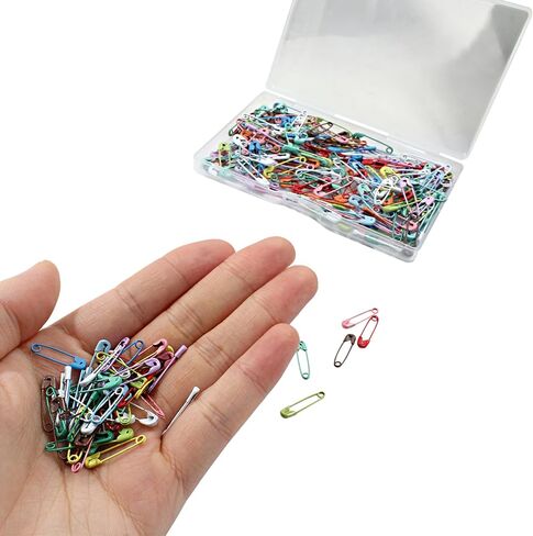 Murtenze 250Pcs Black Nickel-Plated Steel Safety Pins, 0.75inch / 19mm Mini Safety Pins with Convenient Box, Ideal for Clothes, Home, Office in Saudi Arabia