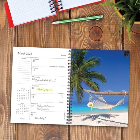 Willow Creek Press Ah, The Beach! Softcover Weekly Planner 2025 Spiral-Bound Engagement Calendar (6.5" x 8.5") in Saudi Arabia