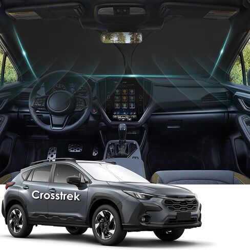 Car Sunshade Windshield Accessories for 2024 Crosstrek [Dual-Silver Coating] [4 * 300D Oxford] Sun Shield Sunshade for Front Window Nano Ice Crystal Cooling Keep Cool Interior in Saudi Arabia