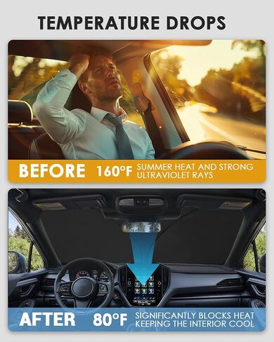 Car Sunshade Windshield Accessories for 2024 Crosstrek [Dual-Silver Coating] [4 * 300D Oxford] Sun Shield Sunshade for Front Window Nano Ice Crystal Cooling Keep Cool Interior in Saudi Arabia