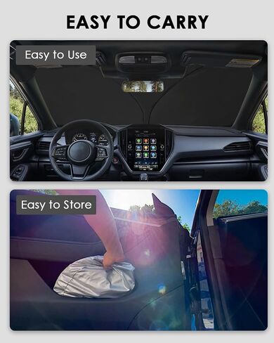 Car Sunshade Windshield Accessories for 2024 Crosstrek [Dual-Silver Coating] [4 * 300D Oxford] Sun Shield Sunshade for Front Window Nano Ice Crystal Cooling Keep Cool Interior in Saudi Arabia