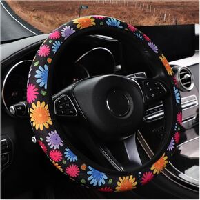 Hanemia Car Steering Wheel Cover, 15 inch Soft Elastic Steering Wheel Protector, Warm in Winter and Cool in Summer, Car Interior Accessories Protective Cover for Vehicle Truck SUVs (Style E)