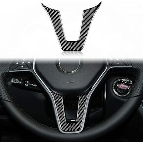 Carbon Fiber, for Mercedes Benz Accessories, Car Steering Wheel Sticker for Mercedes Benz C-Class W204 W205 W211 W203 GLA GLC, Steering Wheel Chin Interior Trim Decoration, Type A, Black