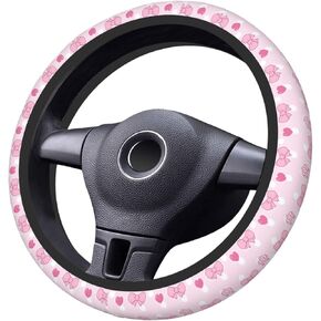 Car Steering Wheel Cover Universal Neoprene Anti Slip Car Accessories Decorative Wheel Protector 15 Inch - Pink Bow