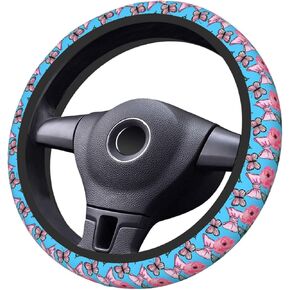 Car Steering Wheel Cover Universal Neoprene Anti Slip Car Accessories Decorative Wheel Protector 15 Inch - Pink Bow