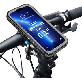 حامل هاتف معدني للدراجة من SPORTLINK - حامل هاتف لمقود الدراجة لهاتف iPhone 13 Pro مع حافظة مقاومة للماء، ملحقات متينة لركوب الدراجات مقاومة للسقوط والغبار وقابلة للتعديل