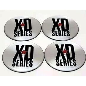 4PCS XD Series Wheel Center Cap Decal Stickers Emblem, Silver Diameter 3 1/16" (78mm)