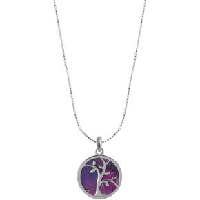 Boma Jewelry Sterling Silver Tree of Life Circle Necklace, 16 Inches