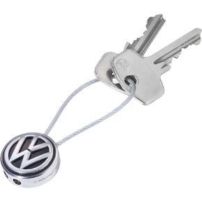 Troika VW LOOP VOLKSWAGEN Logo Keyring - Wire Loop - Enamel Cast Metal - Chrome Plated - Black, Silver, silver, 70 x 27 x 12 mm, Modern, Silver, 70 x 27 x 12 mm, Modern