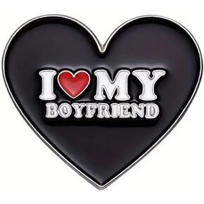 I LOVE (HEART) MY BOYFRIEND LAPEL BROOCH PIN