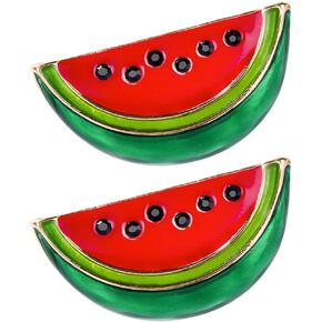 Watermelon Enamel Pin:2Pcs Cute Enamel Pins-Fruit Shaped Cartoon Brooch Pin for Summer Birthday Lapel Collar Accessories Bags