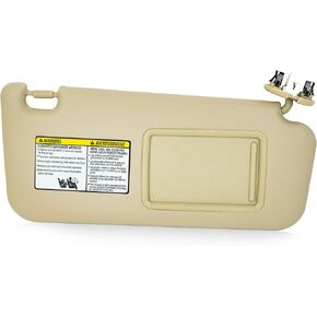 Right Passenger Side Sun Visor, Beige, Compatible with Toyota RAV4 2004-2005, Interior Replacement Accessory