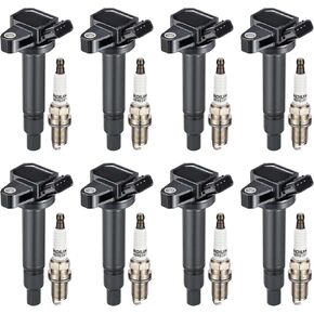 Set of 8 Ignition Coil Pack UF493 UF230 and Iridium Spark Plugs 4504 8 Pack Compatible with Lexus GS430 GX470 LS430 LX470 SC430 Toyota 4Runner Land Cruiser Sequoia Tundra 4.3L 4.7L V8 5C1196