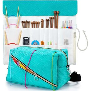 2 حزمة أكياس الكروشيه حقيبة الغزل للحياكة على الذهاب الحياكة الملحقات لوازم الكروشيه الهدايا للكروشيه الغزل حامل تخزين حقيبة الحياكة in Kuwait