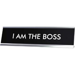 لافتات ByLITA I AM The BOSS Novelty Desk Sign