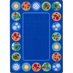 Joy Carpets Kid Essentials Sit Around The Seasons Area Rug in Color Multi, 7'8" x 10'9"