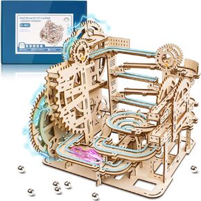 3D Wooden Puzzles for Adults, Marble Run Model, Brain Teaser Wooden Puzzles Marble Track Building Set, Wooden Marble Spaceport Model Kits, Ideal Creative Gift for Adults/Teens