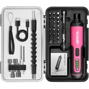 مفك براغي كهربائي 4 فولت من فكانانيرجي، بطارية 2000mAh قابلة لاعادة الشحن بمنفذ USB، مفك براغي لاسلكي مع ضوء LED، عزم دوران قابل للتعديل، 38 في 1، مناسب للمشاريع الصغيرة in Kuwait