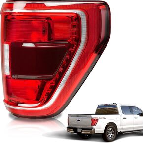 Tail Light Compatible With 2021 2022 2023 Ford F150 Included Bulb and Harness (Halogen W/O Blind Spot, Left Driver Side)