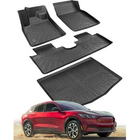 DiffCar® for Ford Mustang Mach E Floor Mats 2025 2024 2023 2022 2021 (NOT for Ford Mustang), All Weather Custom Fit Car Accessories for Ford Mustang Mach-E Protection, 4 PCS Liners