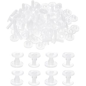 PATIKIL 10mm Chicago Screws, 40 Sets Plastic Chicago Screw Binding Post Screw Rivets Post for Leather Belt Scrapbook Photo Albums, Clear