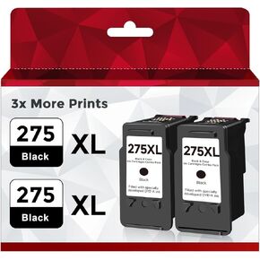 Remanufactured Ink Cartridge Replacement for Canon 275XL PGI275 PG275 PG-275 XL Black Ink (2 Pack, Black) use for TS3500 TS3522 TS3520 TR4700 TR4720 TR4722 Printer