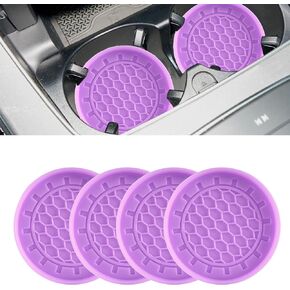 Amooca Car Cup Coaster 4 Pack Universal Non-Slip Cup Holders Insert Coasters Cup Mats Car Interior Accessories Tea Green Flower